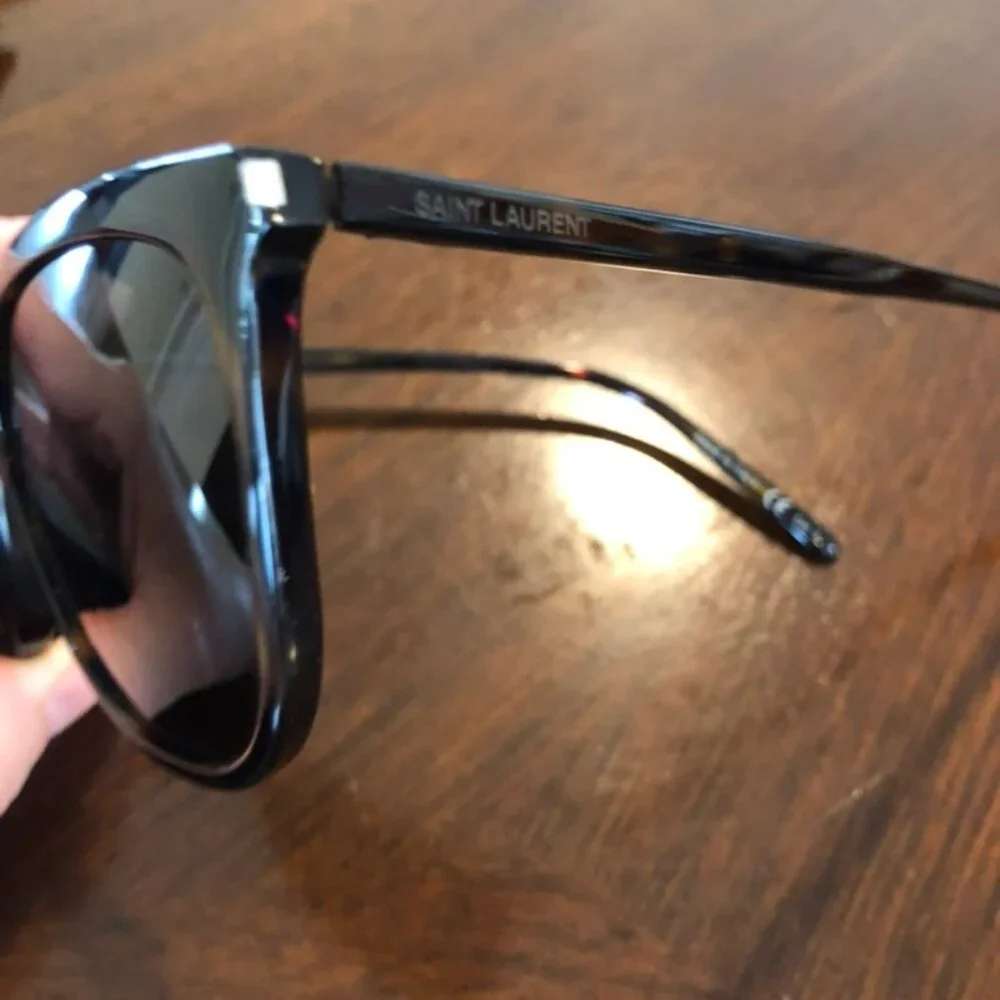 NIB Saint Laurent Cat Eye Brown Tortiseshell Sunglasses Authentic + Case